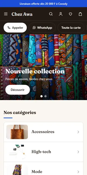 Aperçu du modèle Traiteur